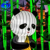 Kiinan kokoinen pandan lyhty